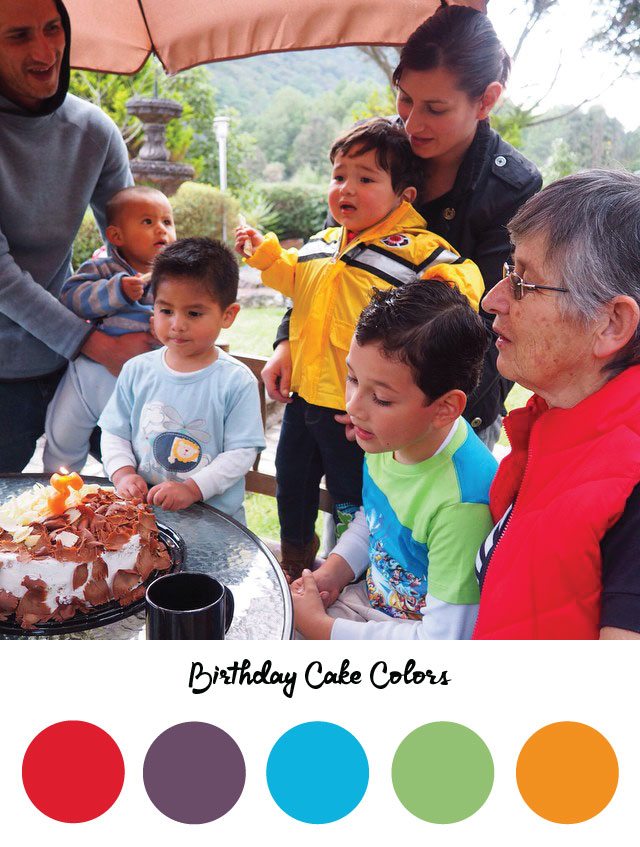Birthday cake color palette - Web design by RKA ink