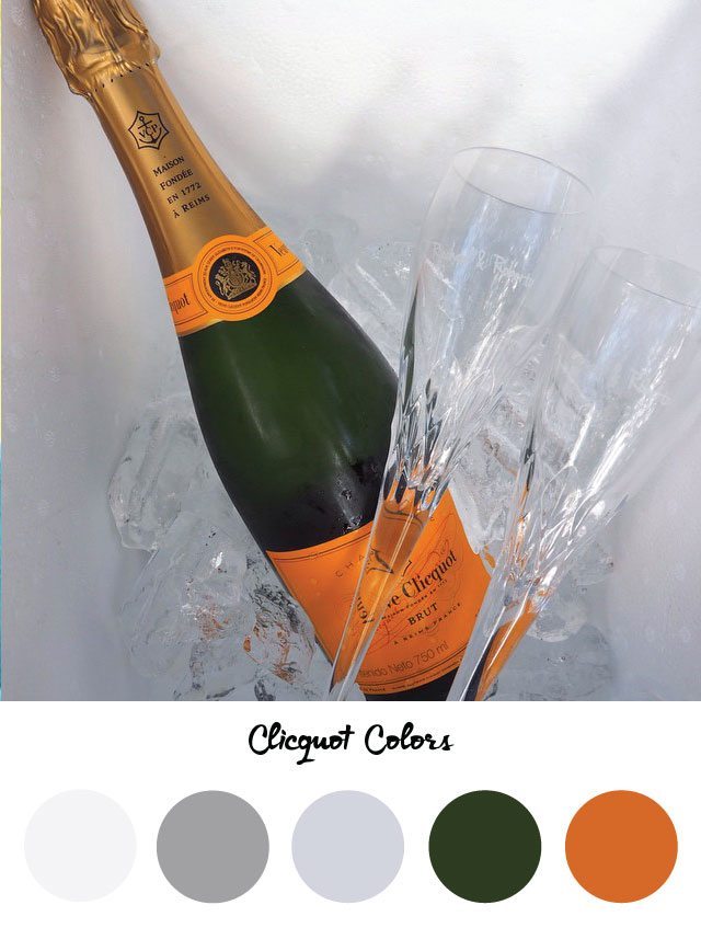 Clicquot Champagne color palette -Web design by RKA ink