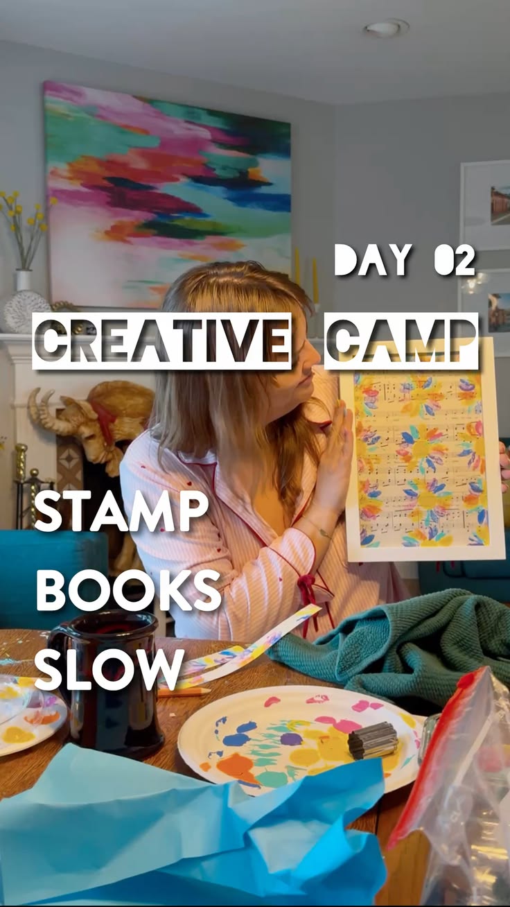 Creative Camp Day 2 - Stamp, Books, Slow
