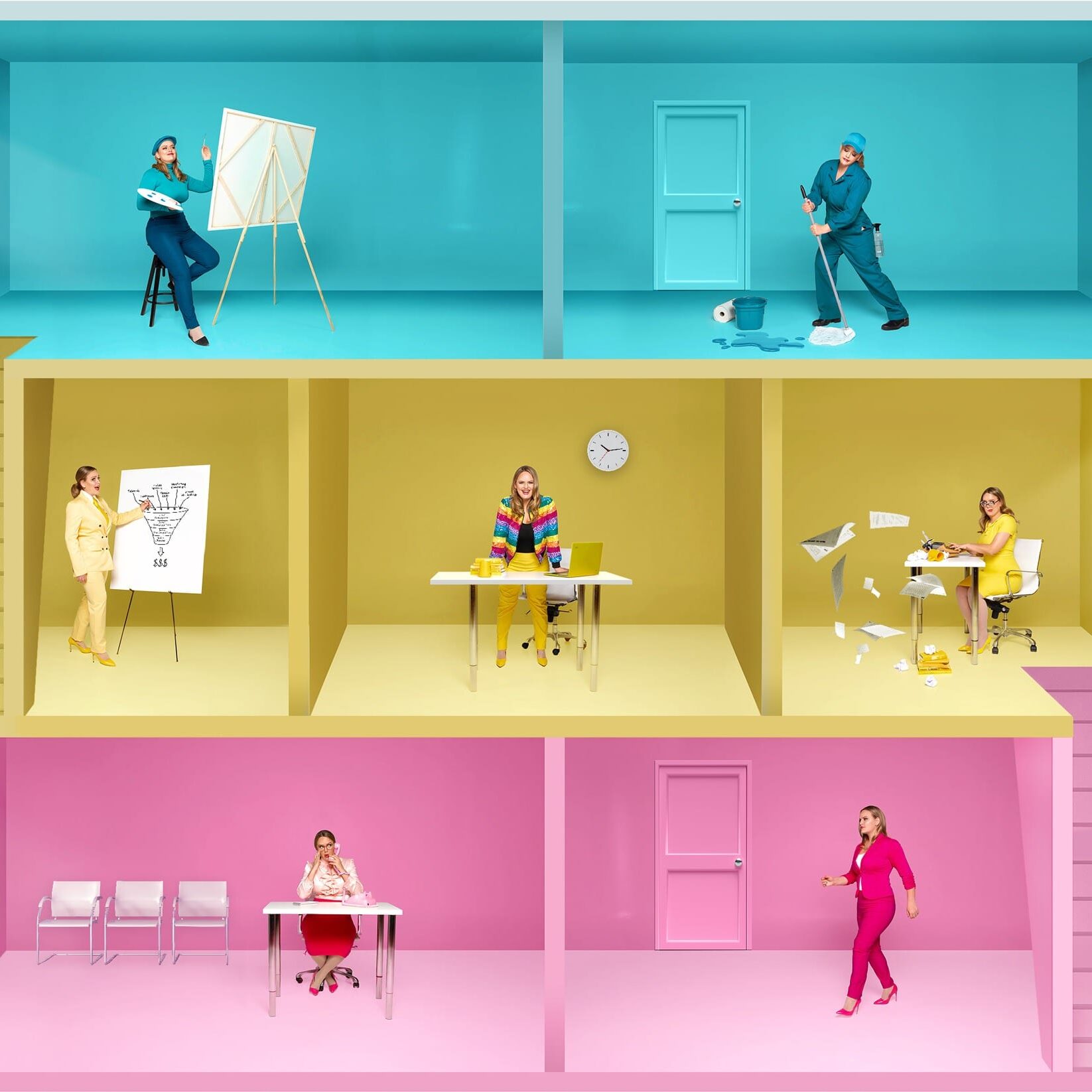 RKA ink - one colorful building with many versions of RKA, Rachael Kay Albers